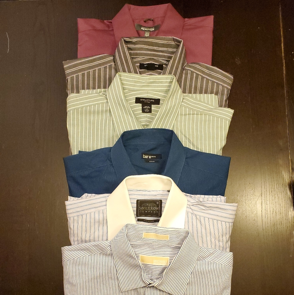 6 Designer dress shirts - size 16 1/2 - 34/35